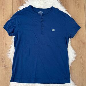 Lacoste Men’s Dark Blue Henley Polo - Size Large / 5